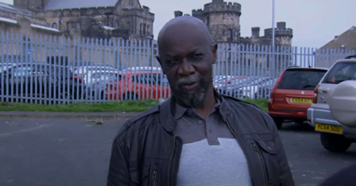 Emmerdale's Victor is standing in the prison car park