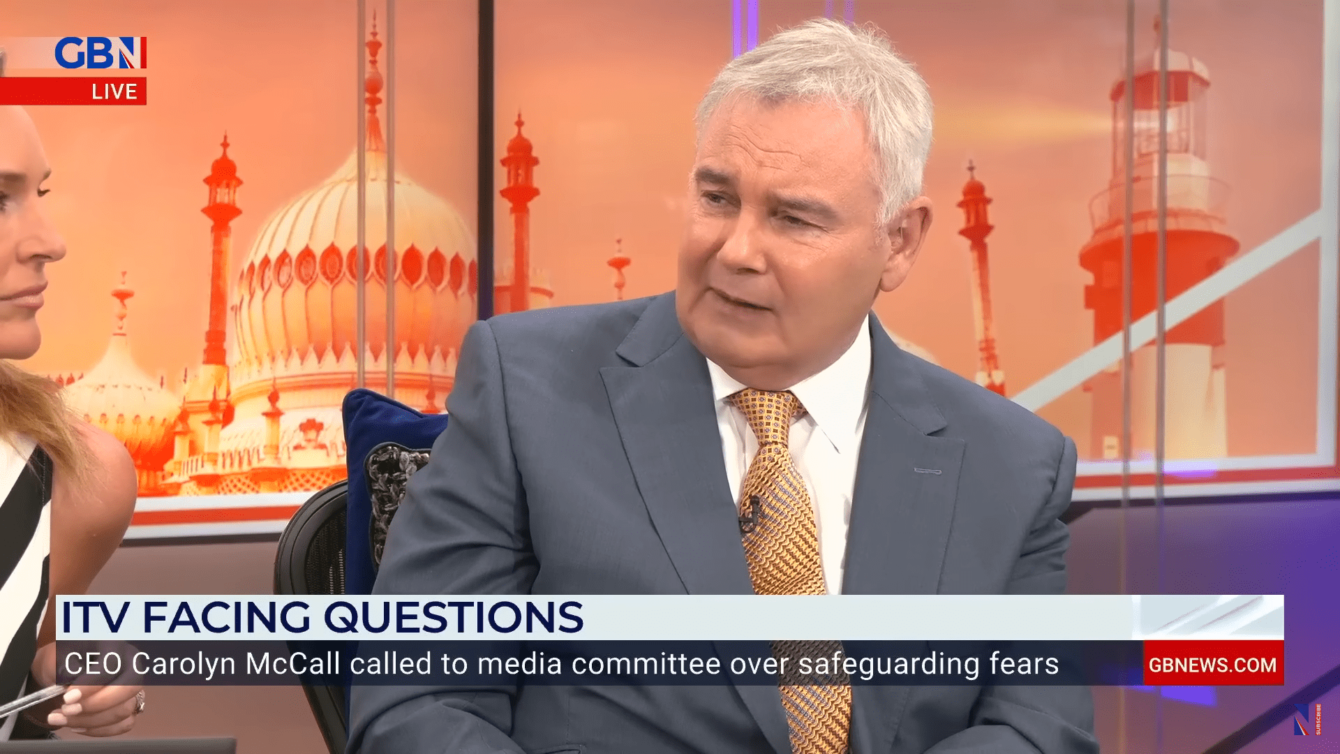 Eamonn Holmes frowns on GB News