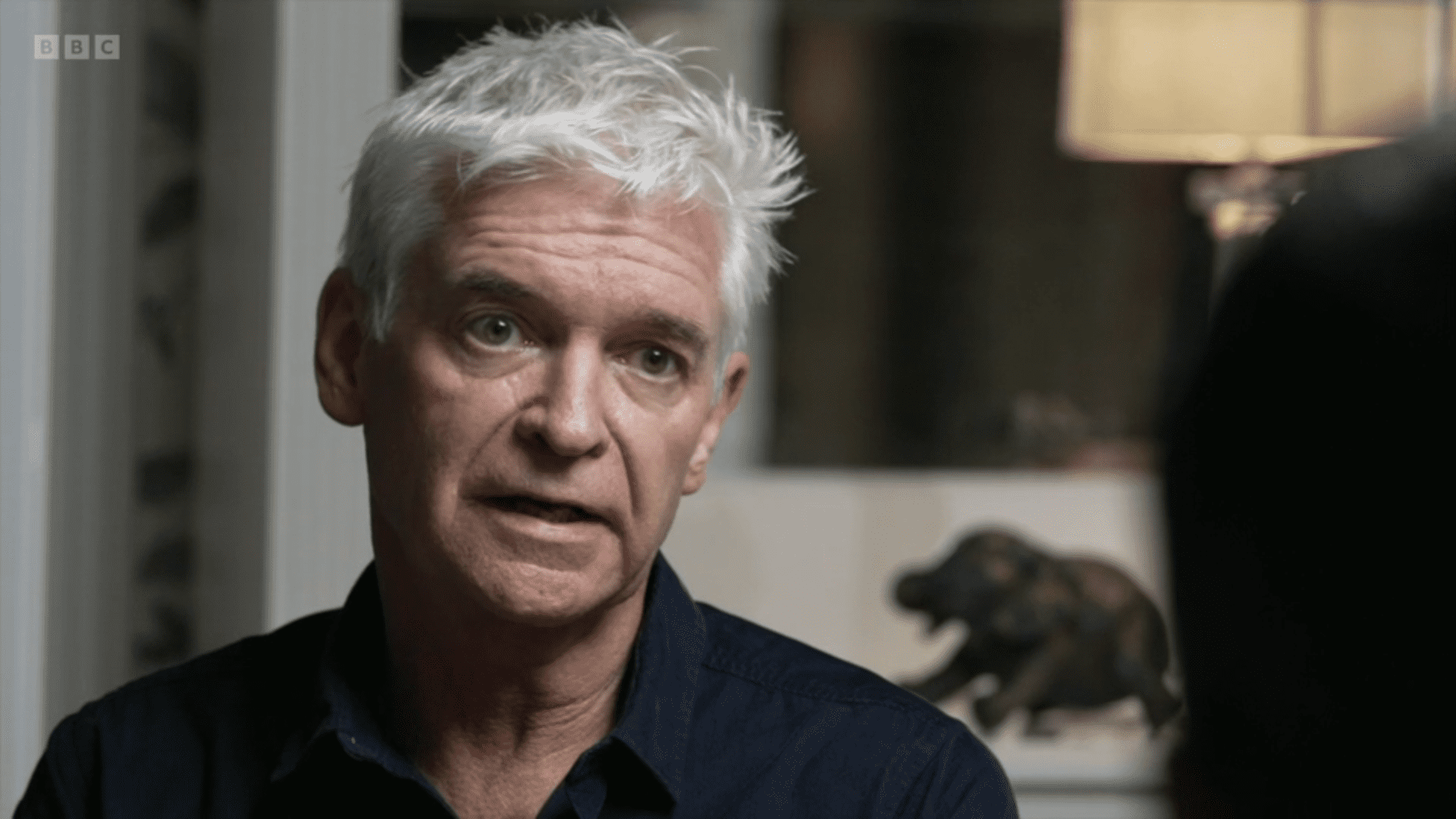 Phillip Schofield frowns during interview