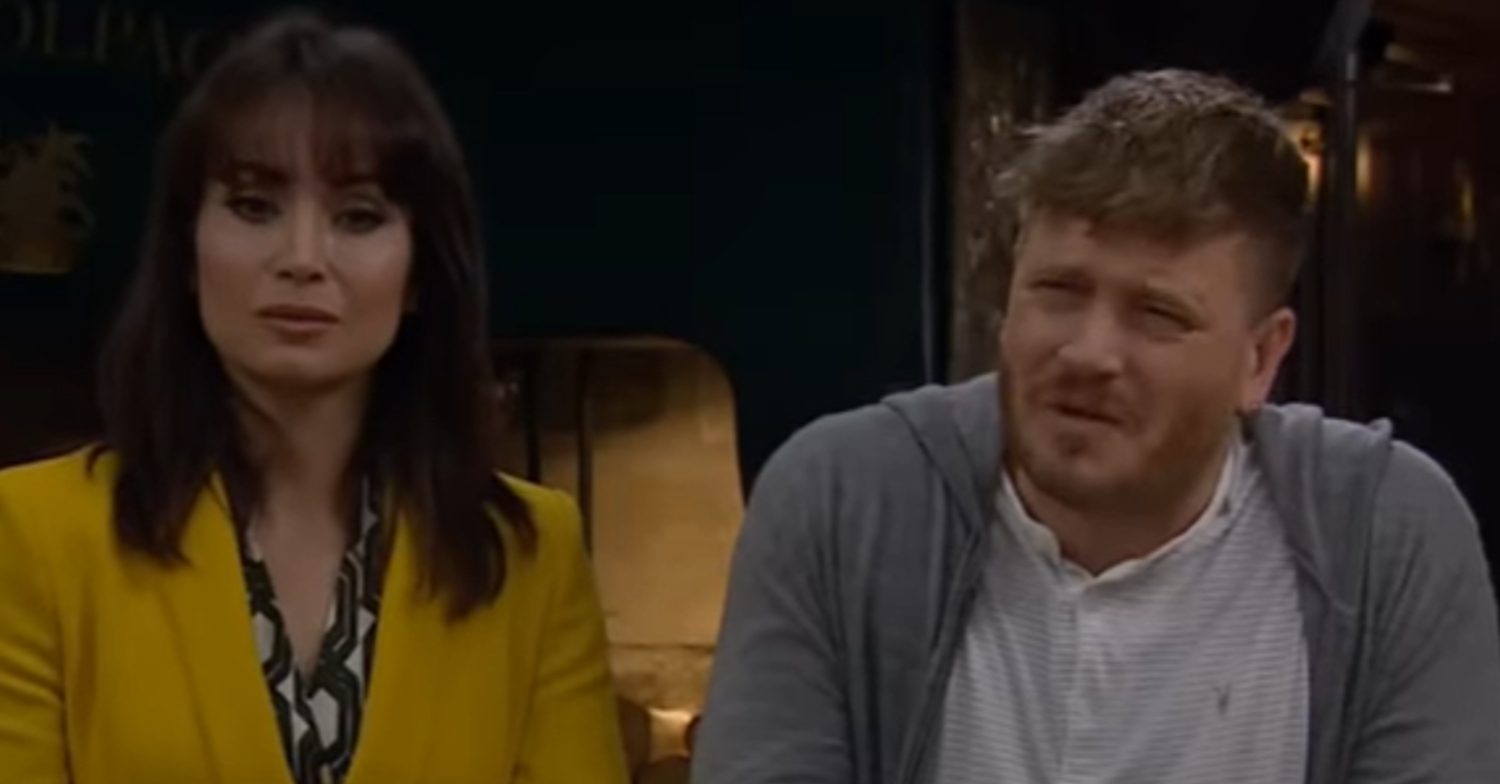 Emmerdale's Leyla and David look furious in the pub