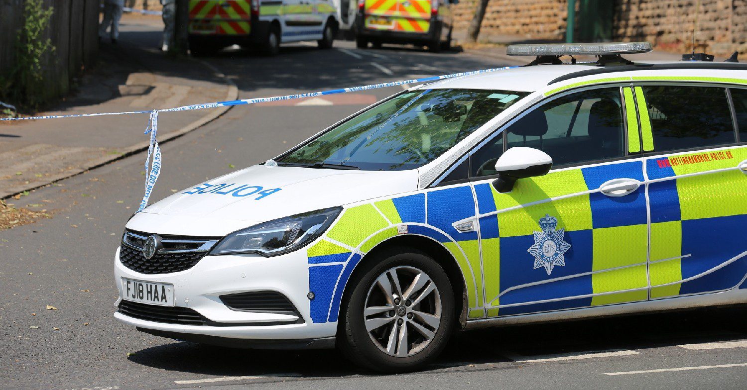 Police car in Nottingham attack scene