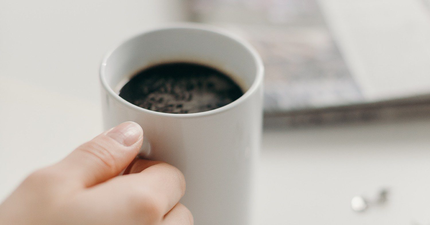Coffee cup on a desk