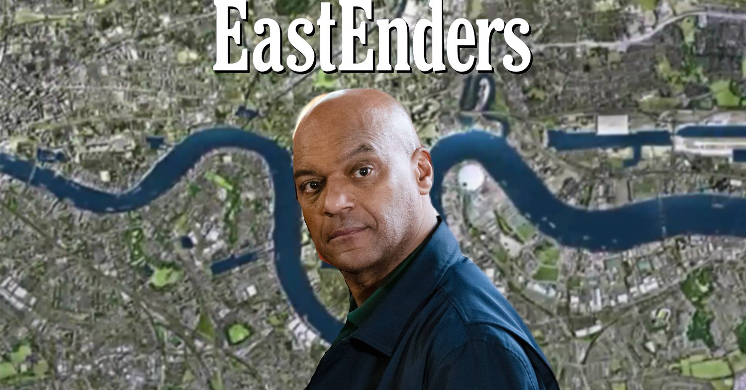 EastEnders' George Knight, the EastEnders logo and background of the Thames