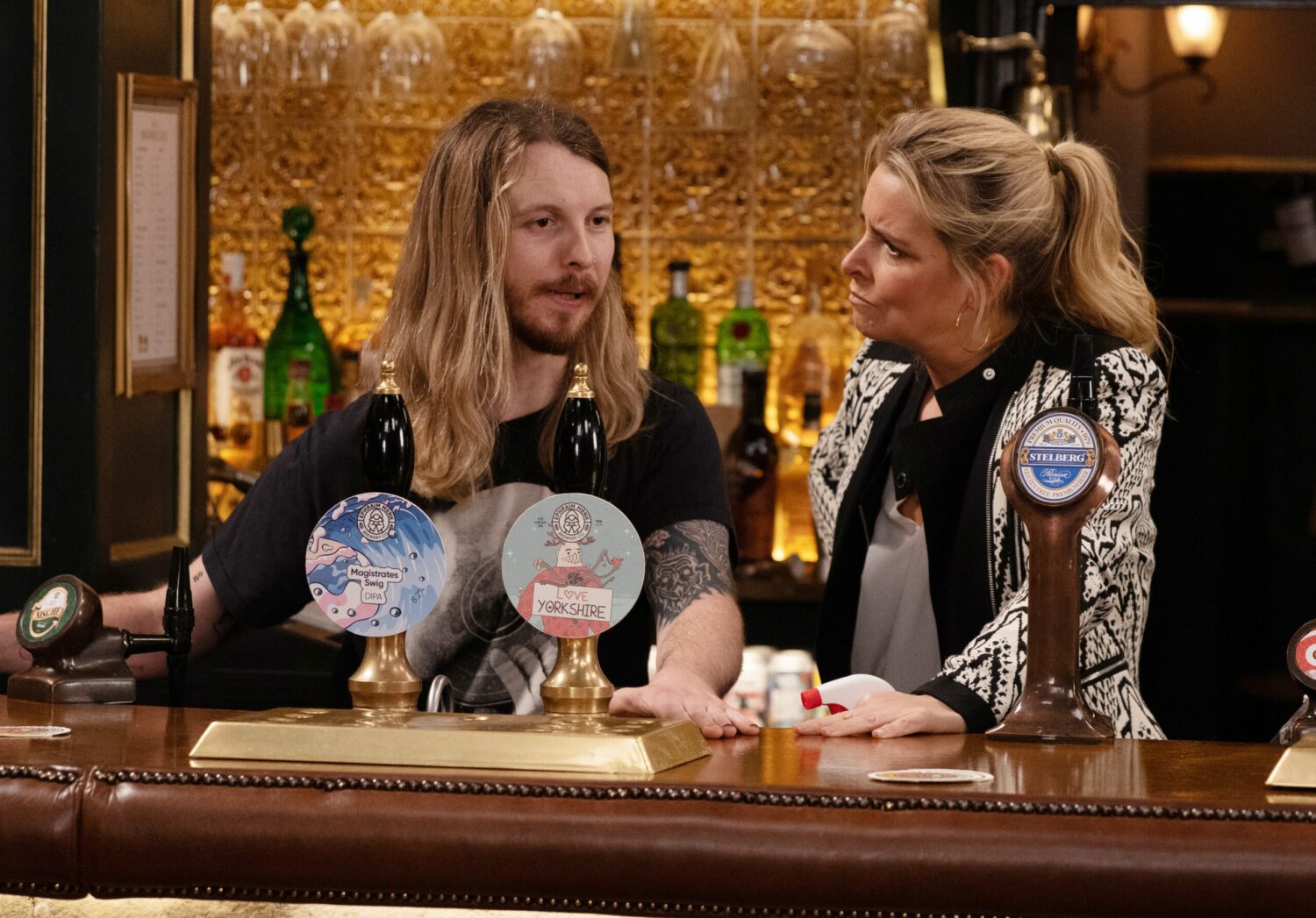 Ryan in Emmerdale explains his decision to a miffed looking Charity