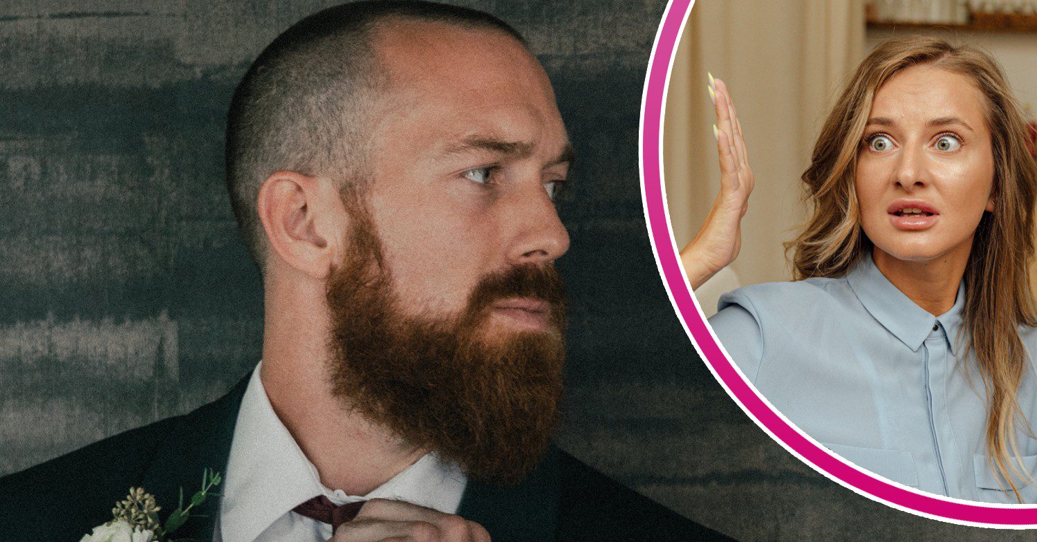 Groom and shocked woman