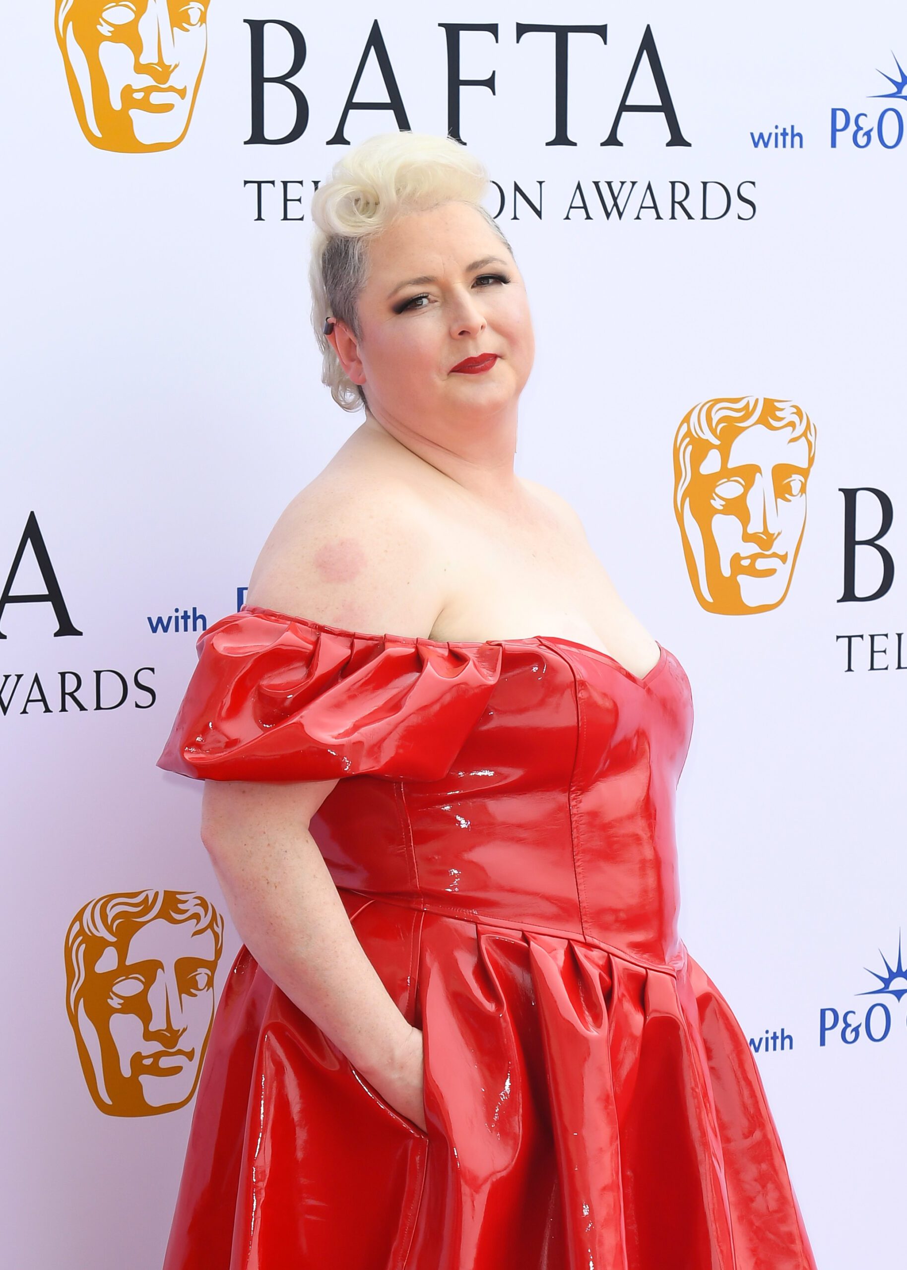 Siobhan McSweeney poses at BAFTAs