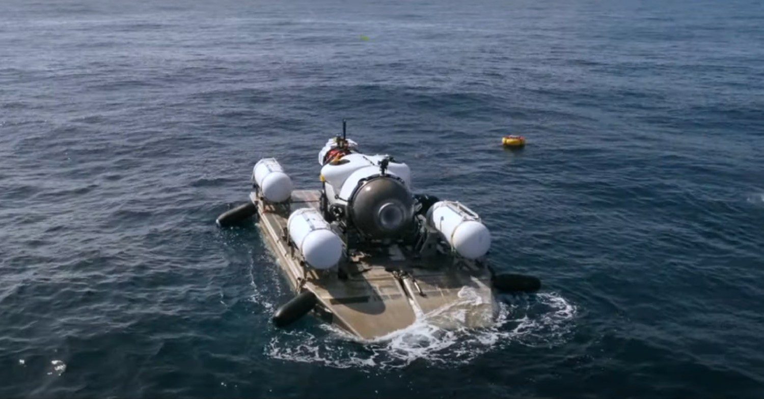 Submarine above water 