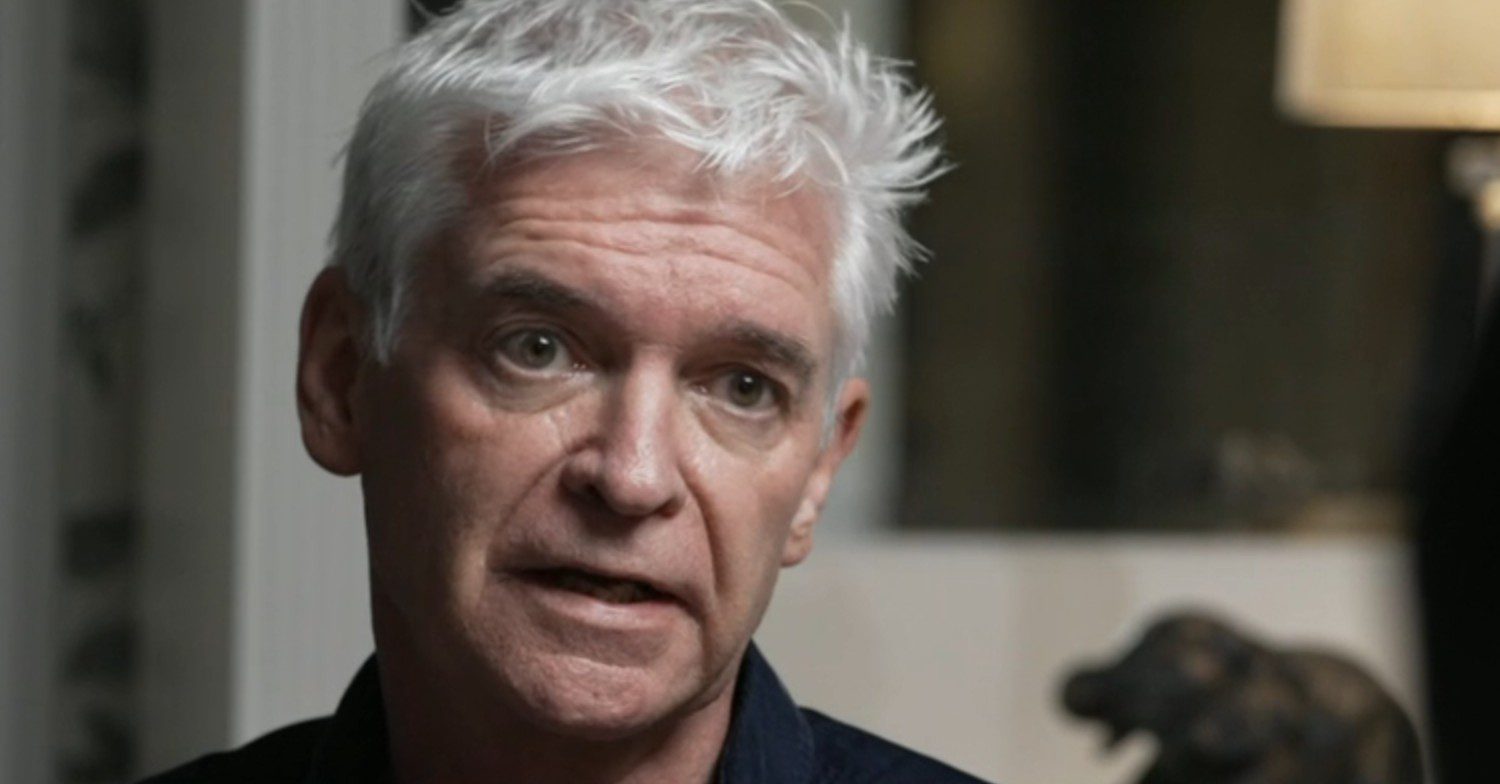Phillip Schofield frowns in BBC interview