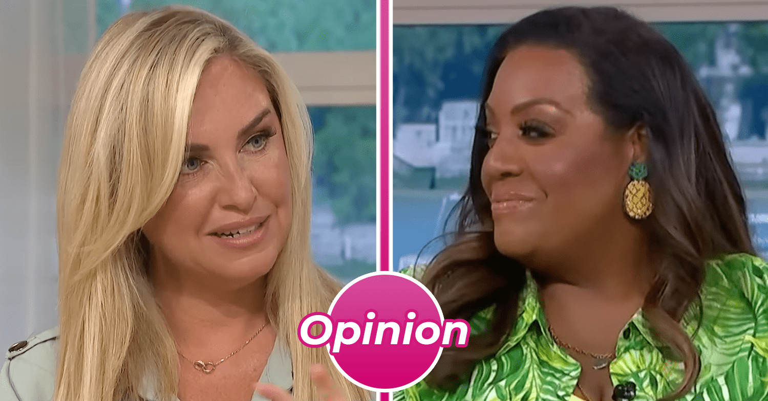 Josie Gibson and Alison Hammond looking at each other in split image