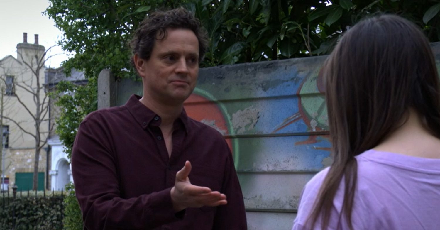 EastEnders' Theo is offering out his hand to Lily