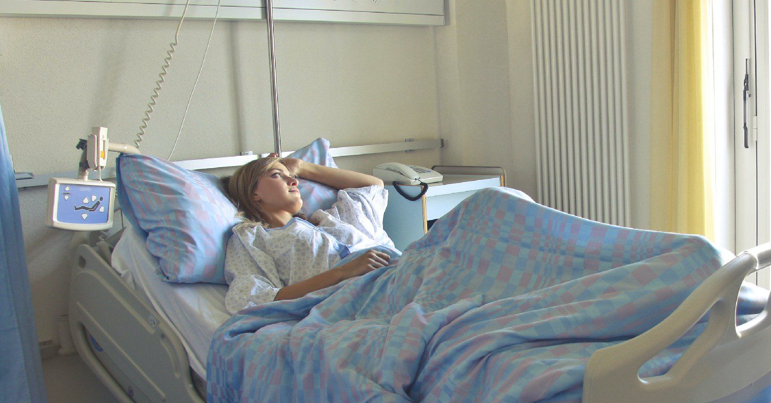 Woman in hospital 