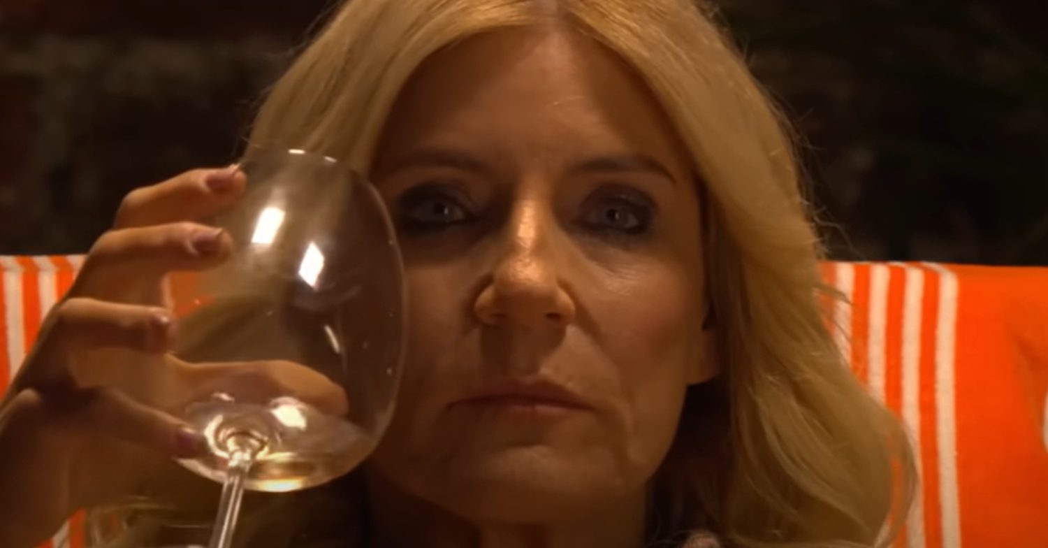 EastEnders' Cindy Beale is drinking a glass of wine