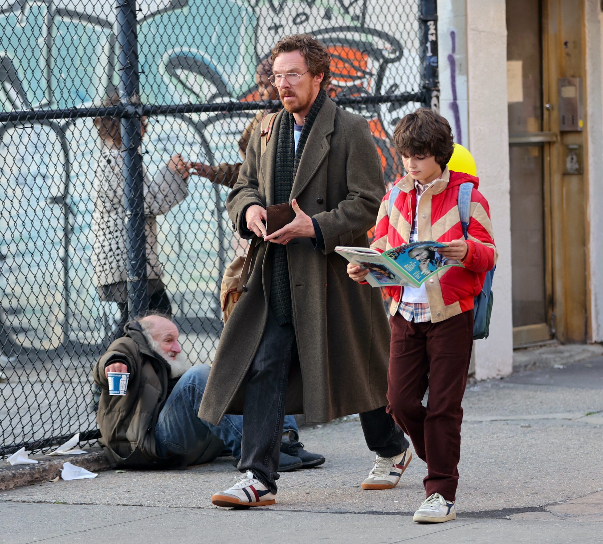 Benedict Cumberbatch filming Eric for Netflix