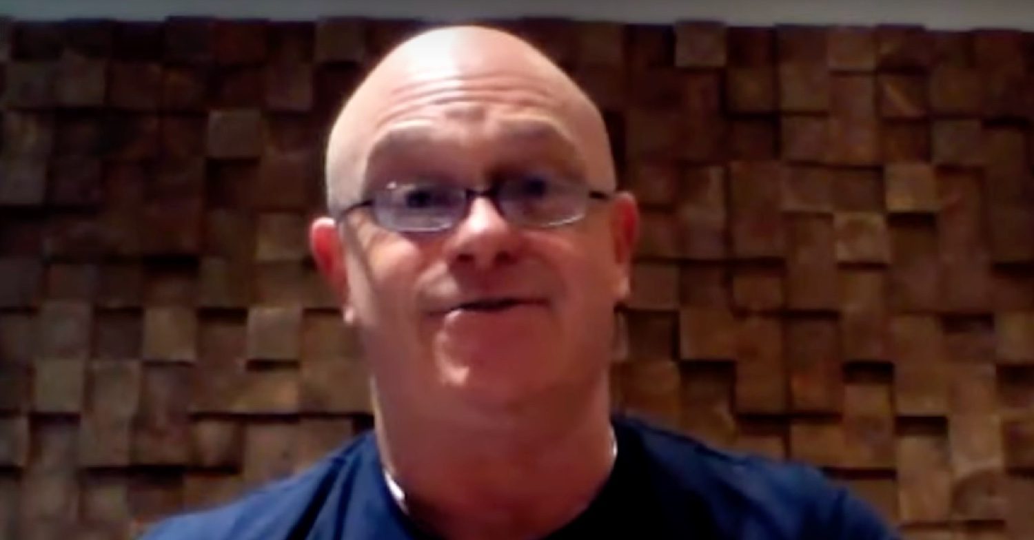 Ross Kemp talks to camera