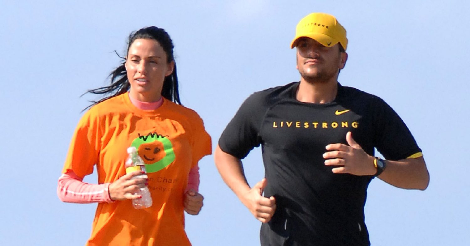 Katie Price and Peter Andre go running