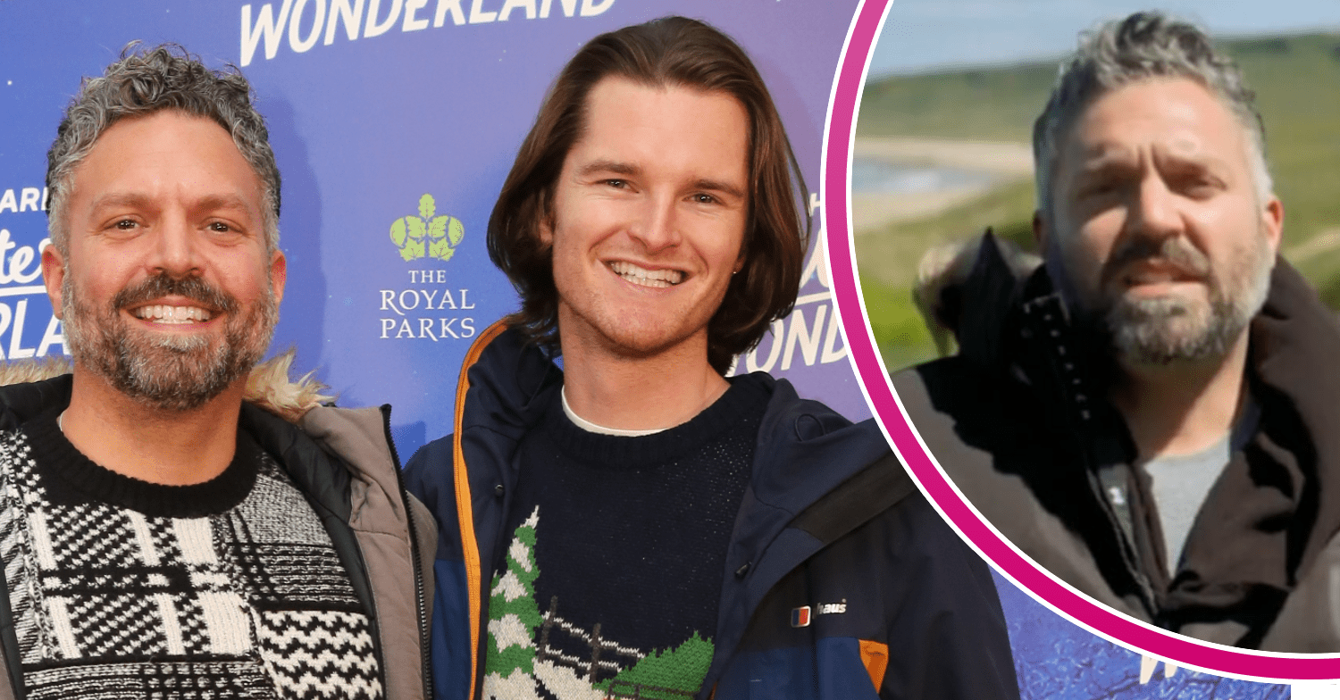 Split image showing the couple and then Matt on his own