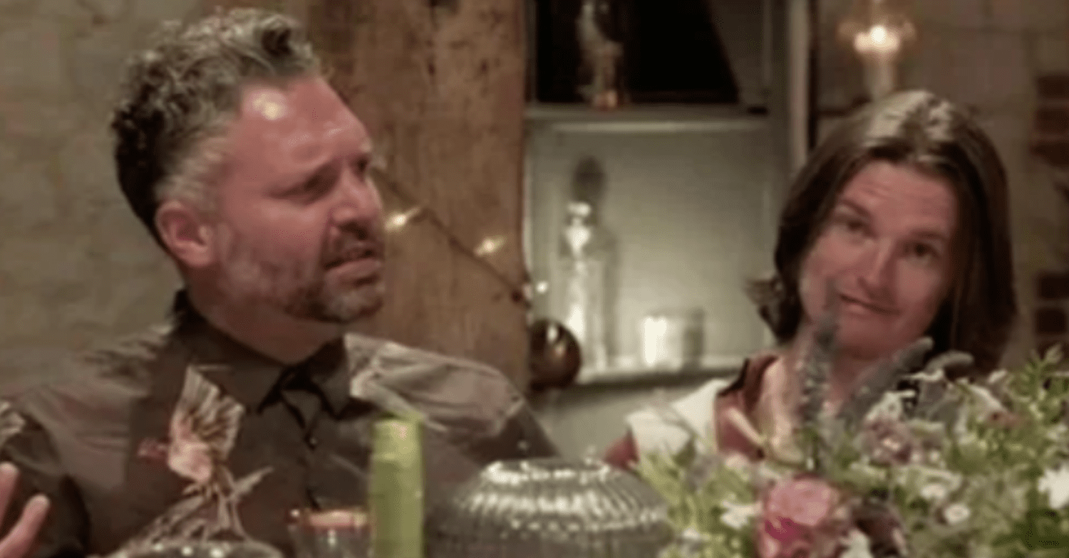 Matt and Dan at a dinner party