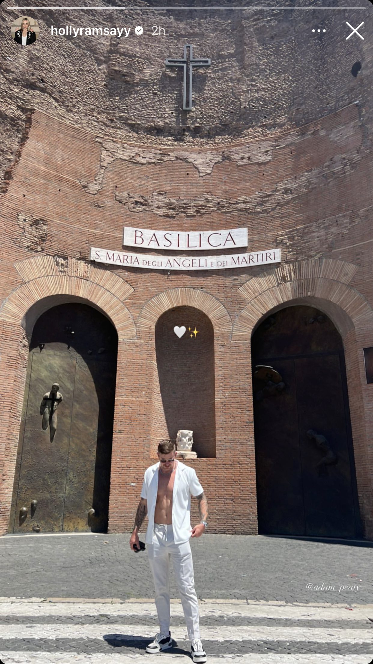 Holly Ramsay takes photo of Adam Peaty on Instagram