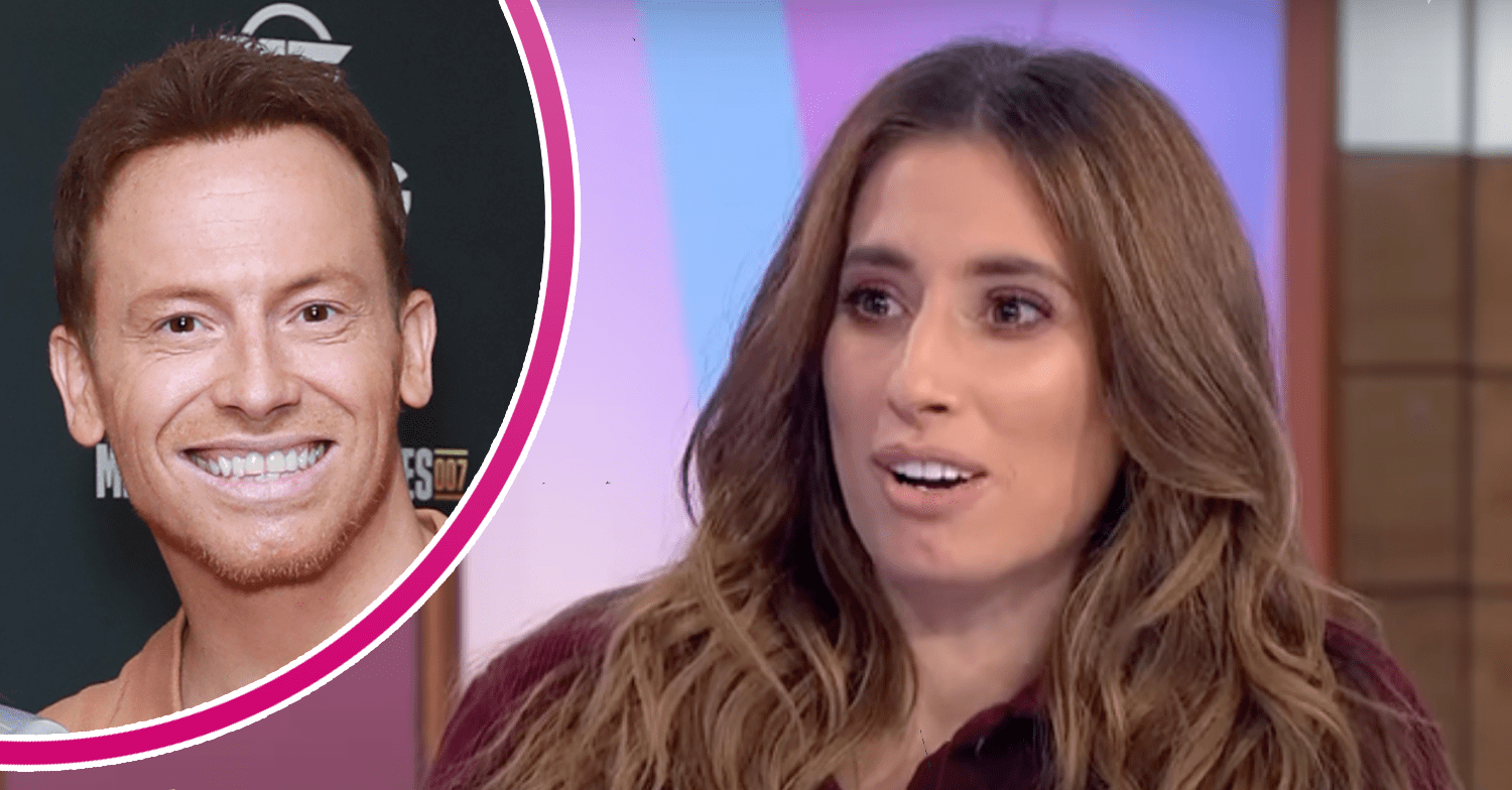 Stacey Solomon speaking on Loose Women and Joe Swash smiling at event