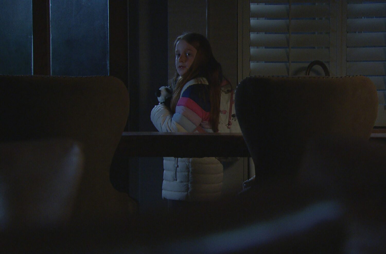 Clemmie in Emmerdale runs away into the night