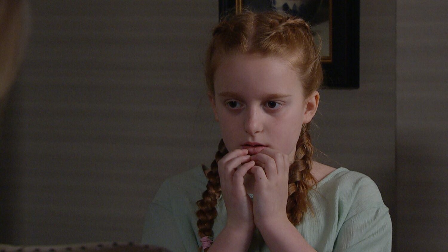 Clemmie in Emmerdale looks shellshocked as she puts her hands to her mouth