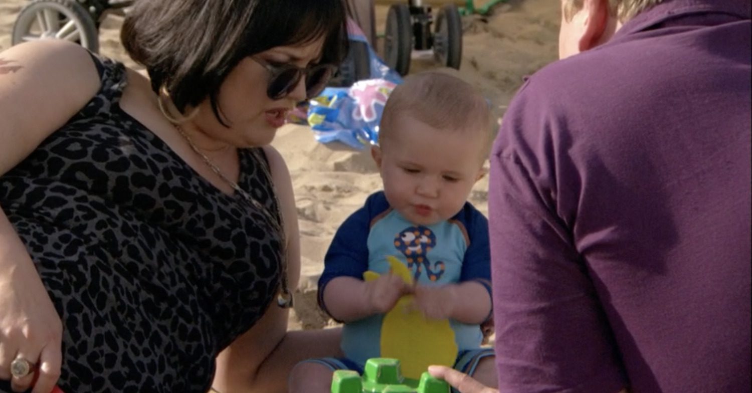 Ruth Jones, Oscar Hartland and James Corden in Gavin and Stacey