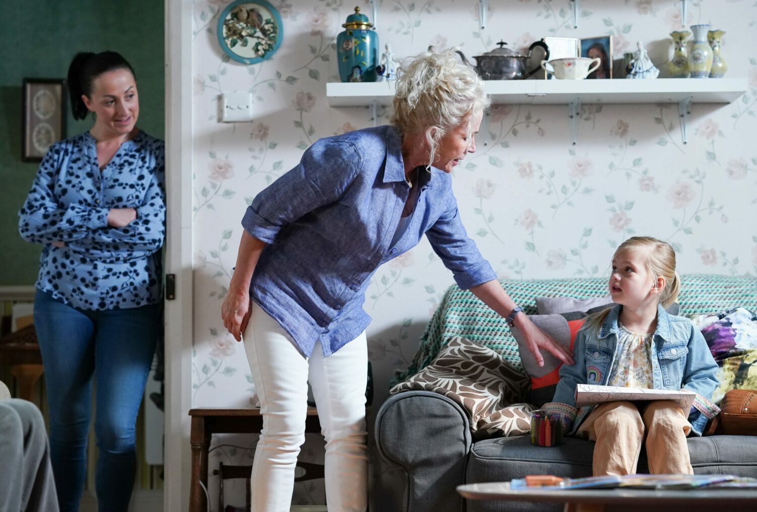 EastEnders' Lisa is tending to Peggy as Sonia smiles in the doorway