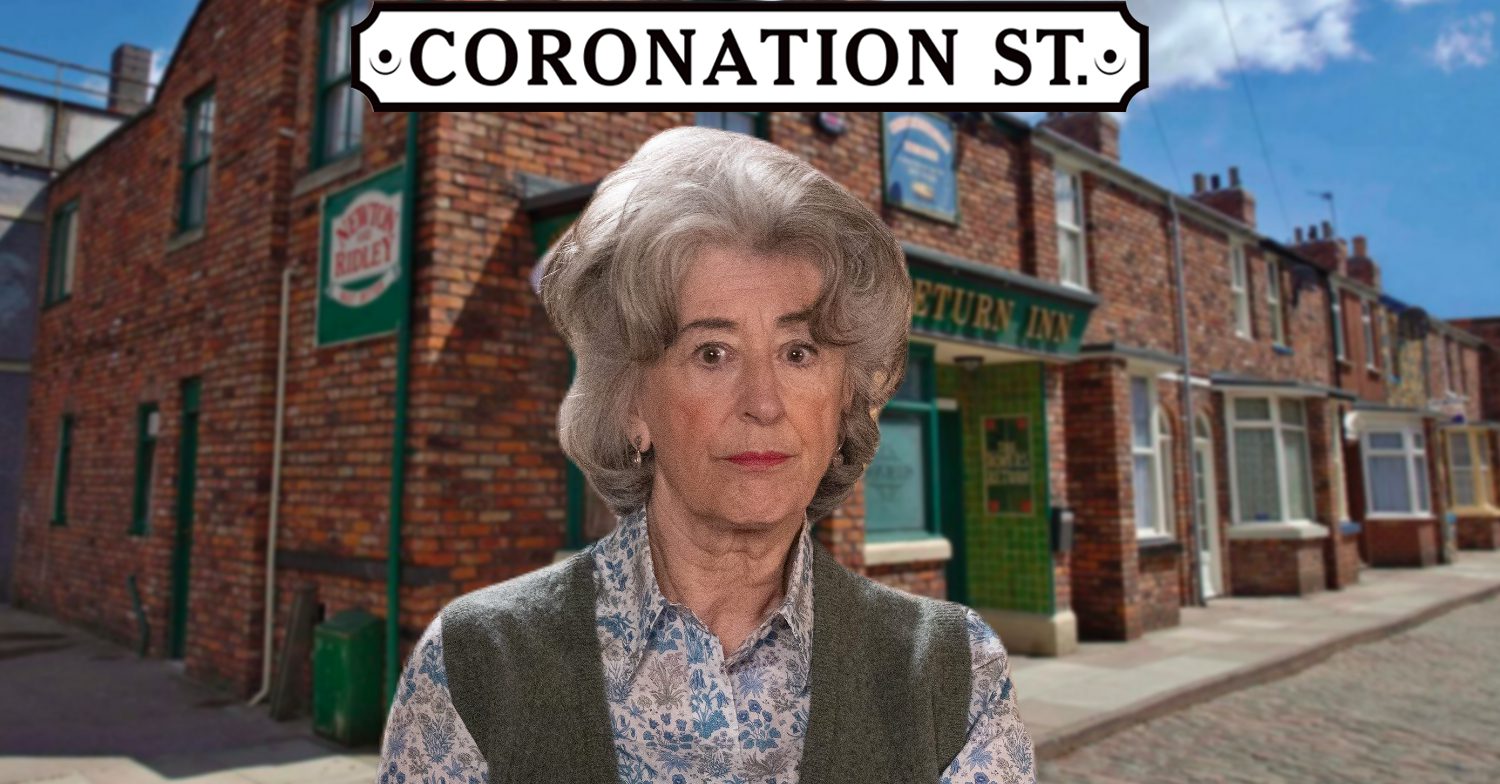 Coronation Street's Evelyn, the Coronation Street logo and background of the Rovers