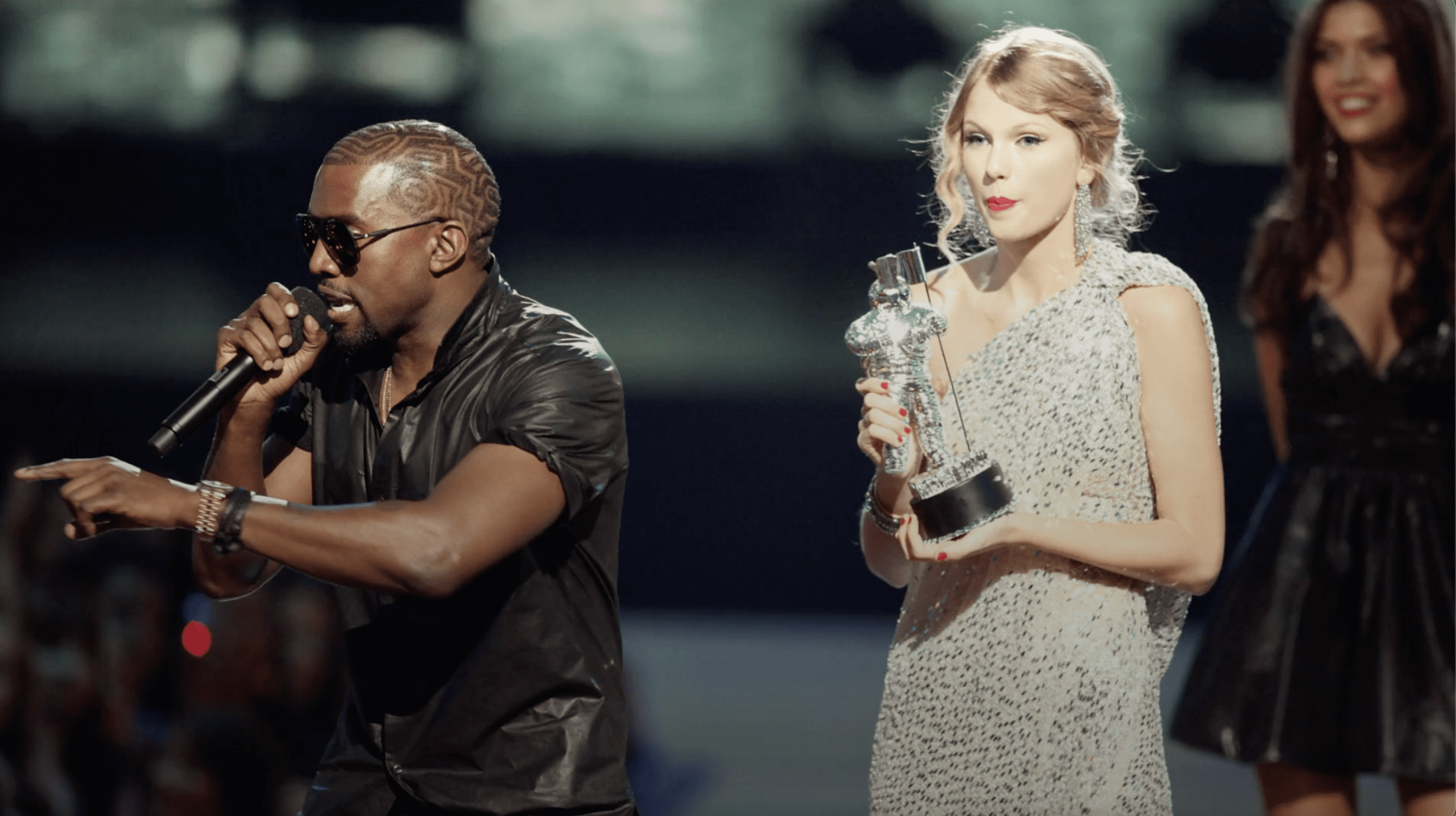 Kanye West ambushed Taylor Swift onstage