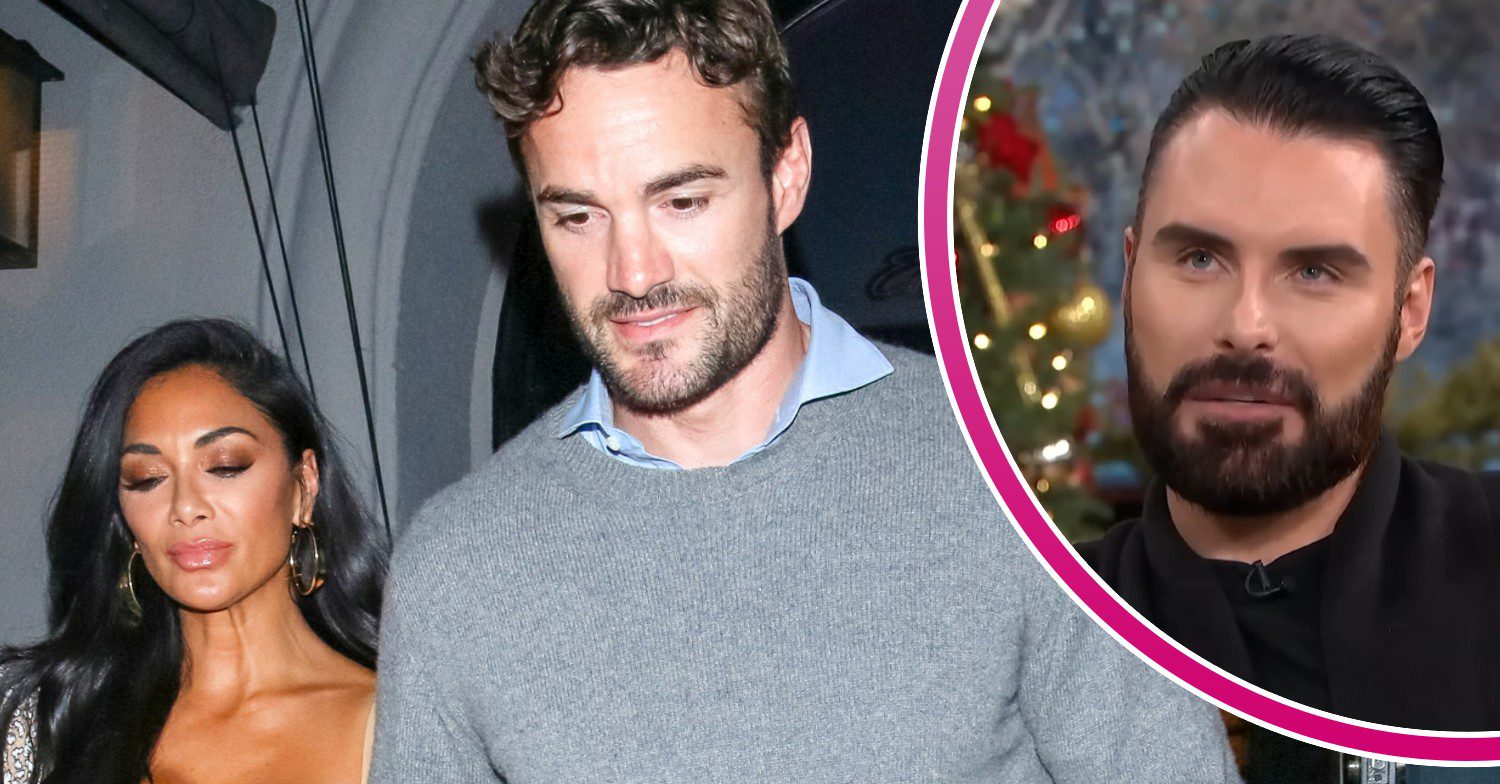 Nicole Scherzinger and Thom Evans pose/Rylan on This Morning