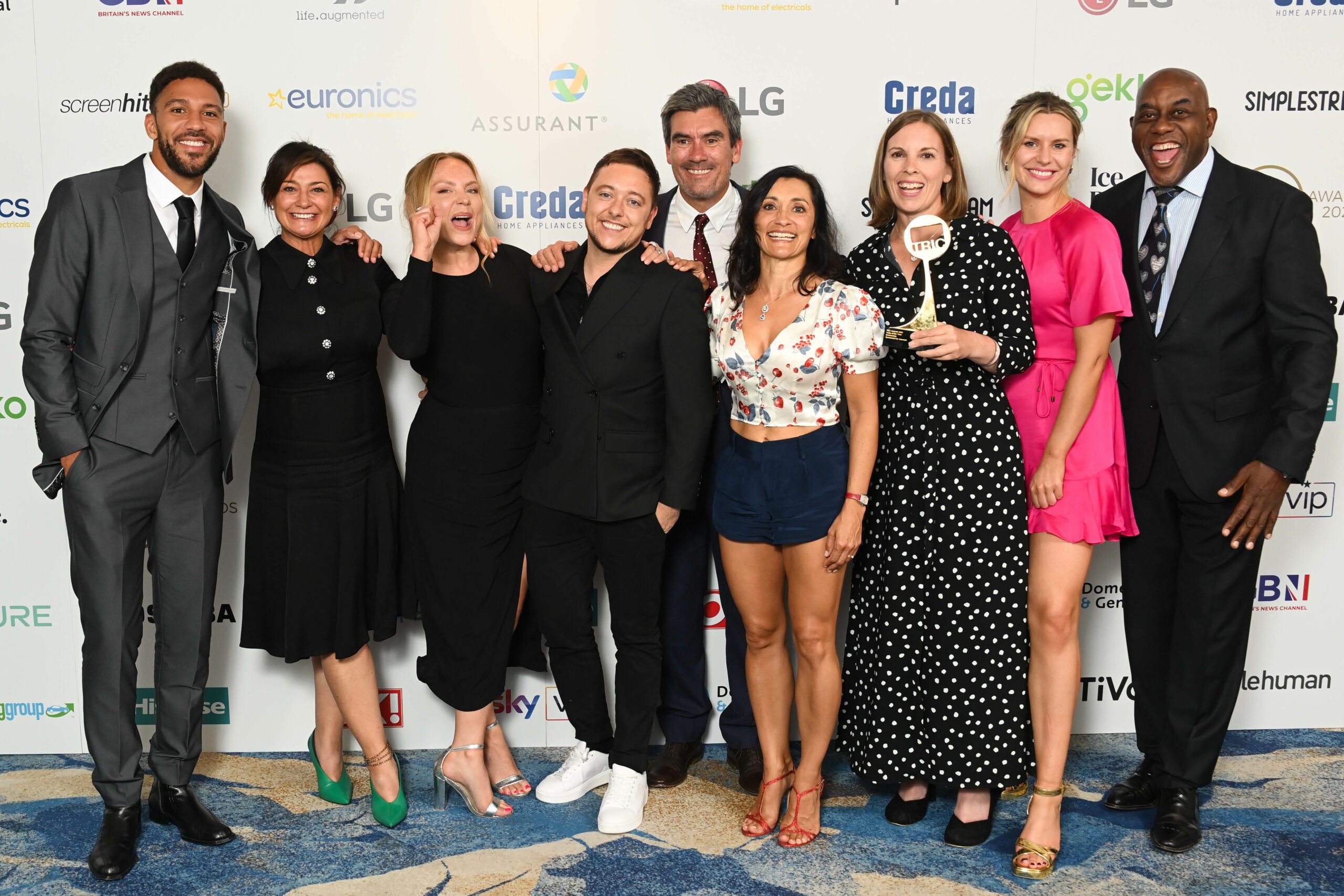 Emmerdale cast at the TRIC Awards celebrating their win