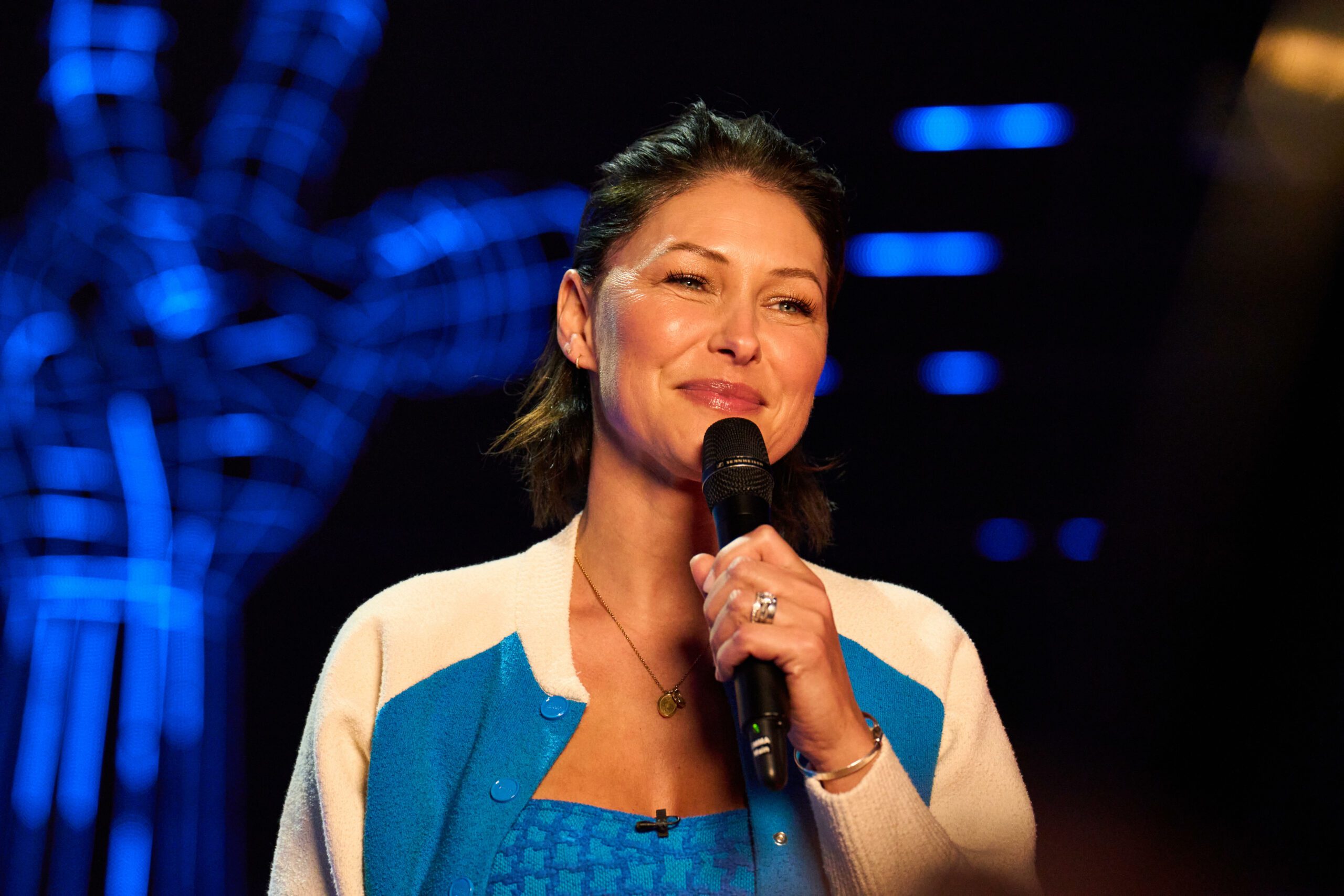 Emma Willis hosting The Voice Kids