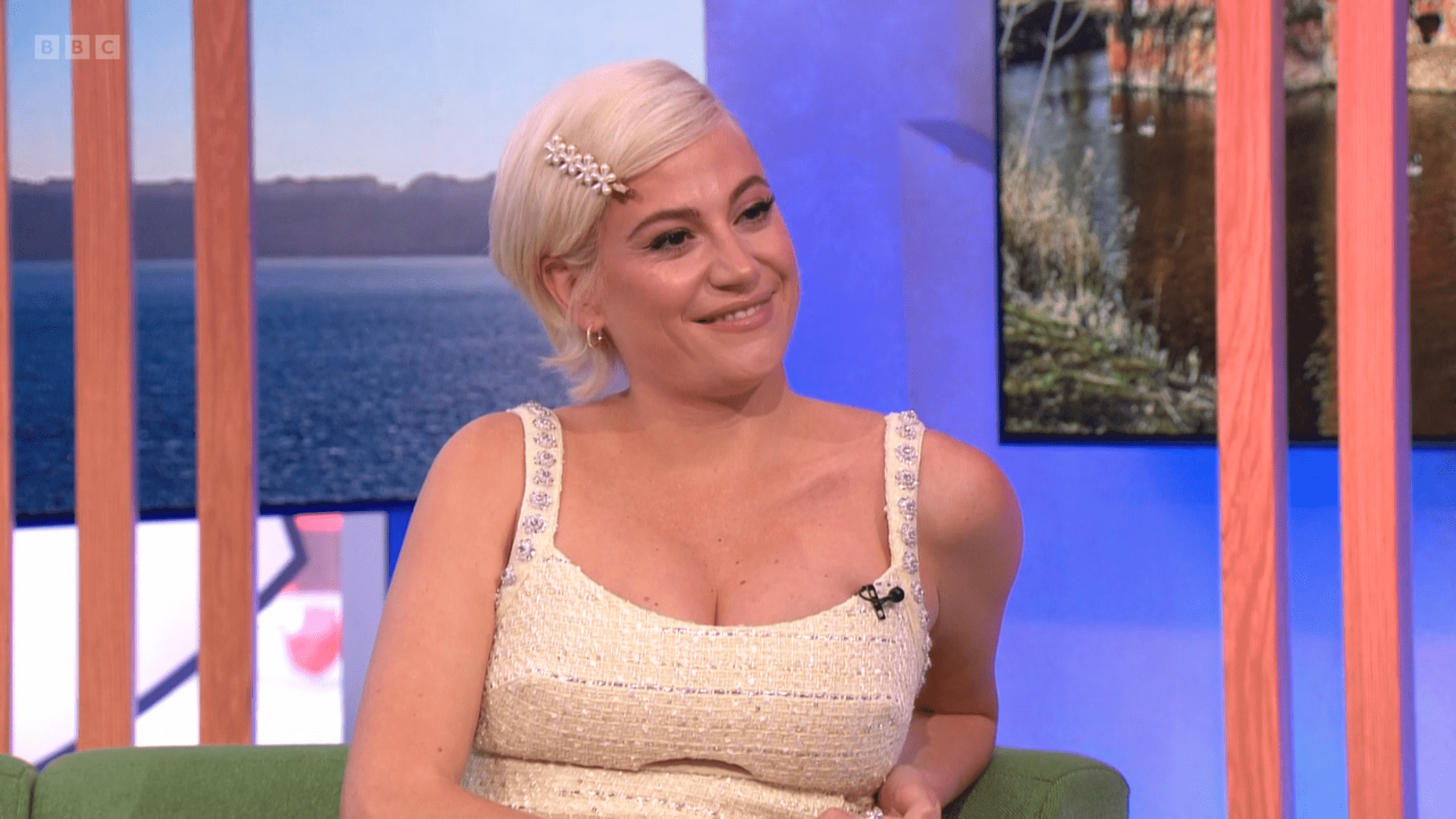 Pixie Lott smiles on The One Show