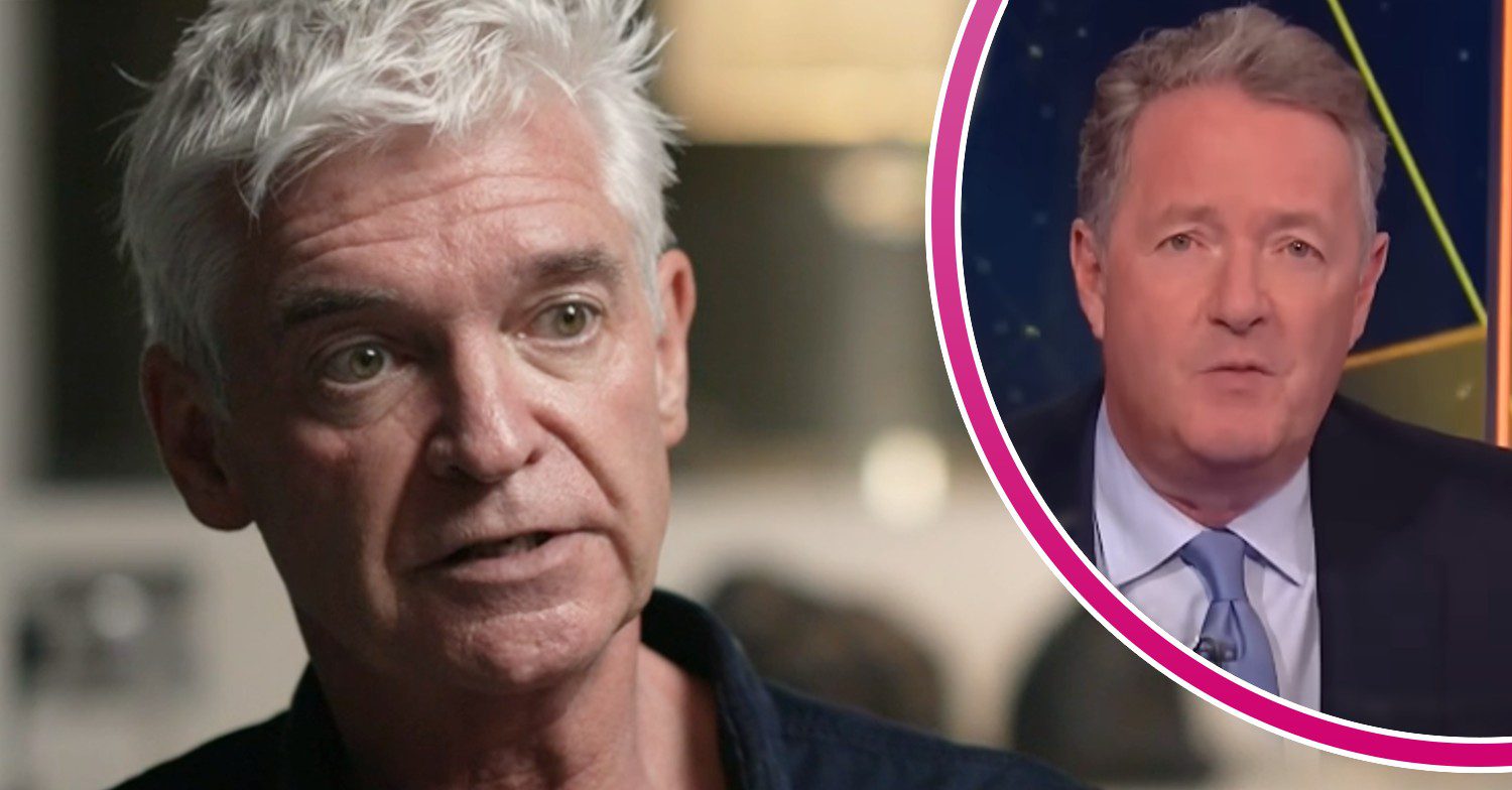 Phillip Schofield during BBC interview / Piers Morgan on his show