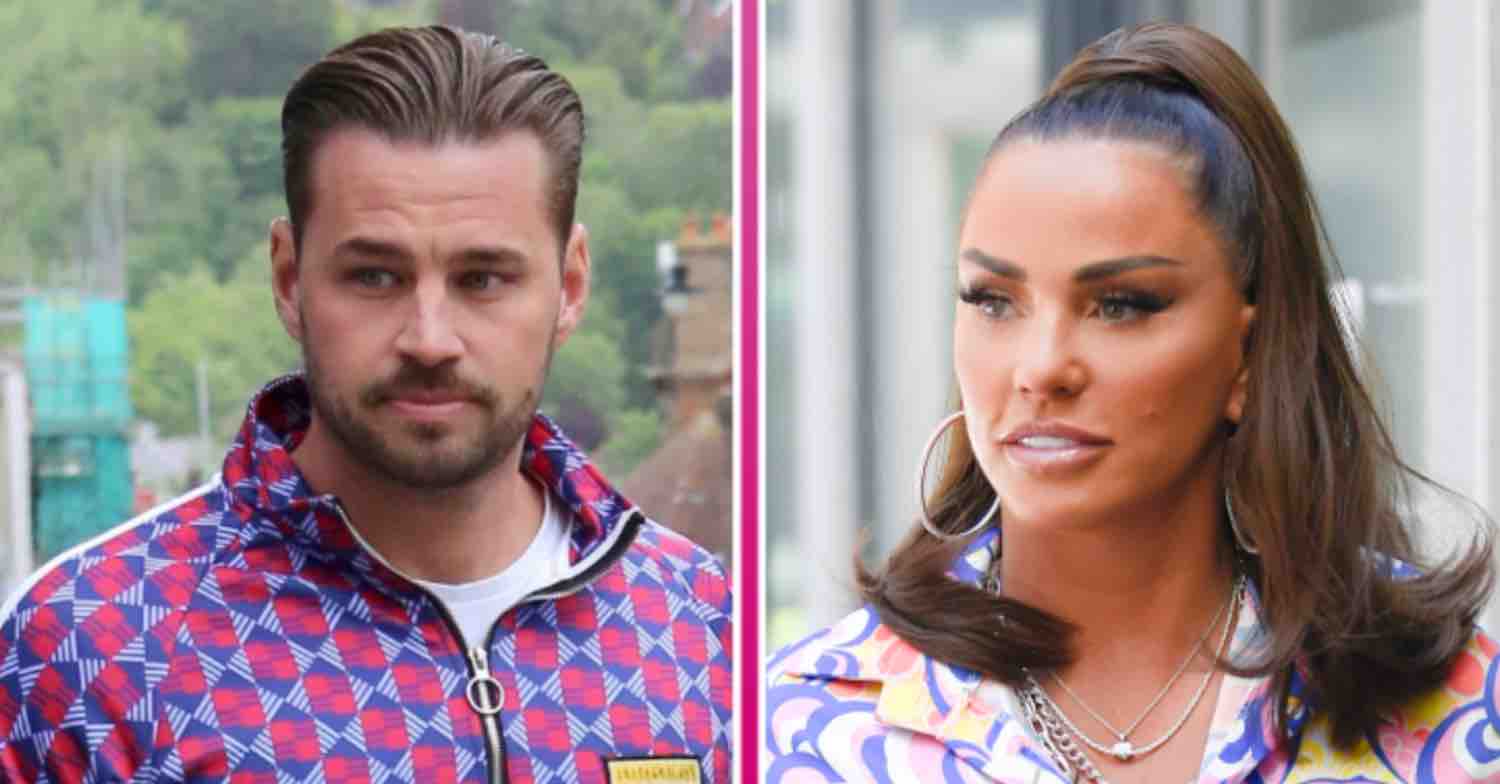 Carl Woods and Katie Price smile