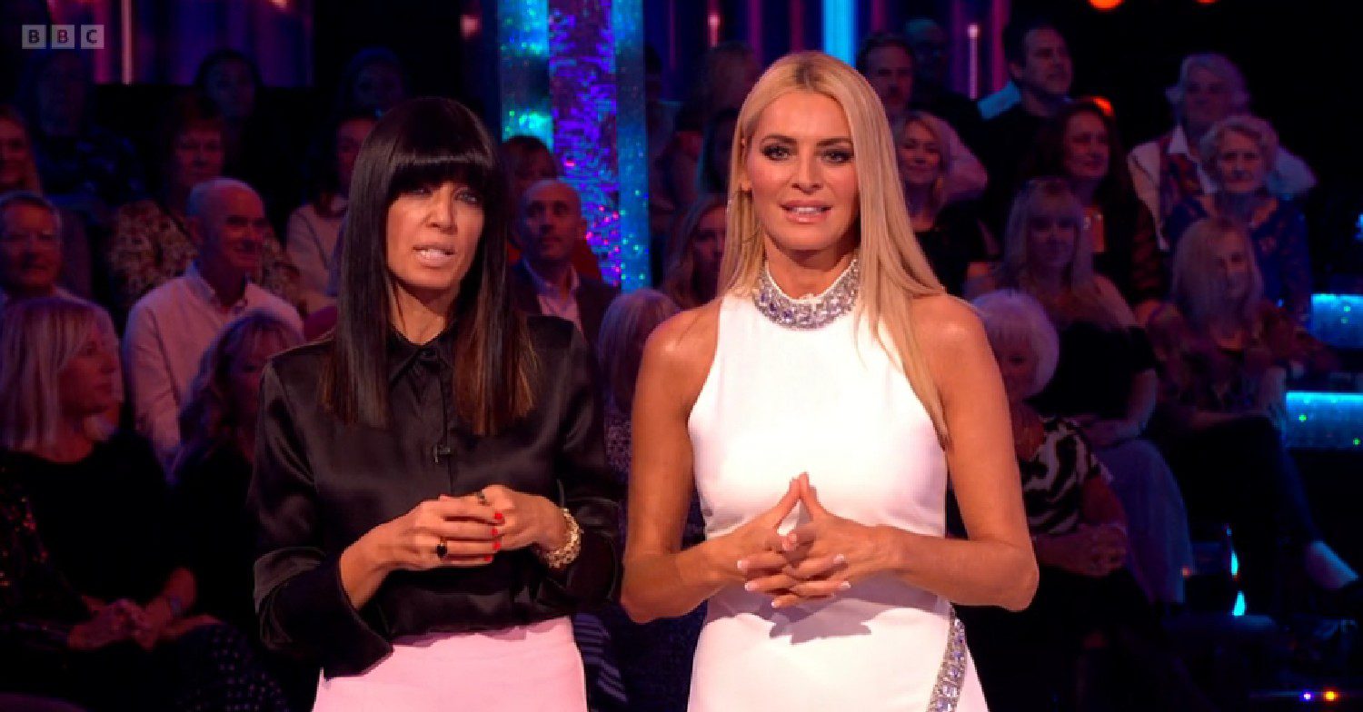 Claudia Winkleman and Tess Daly hosting Strictly