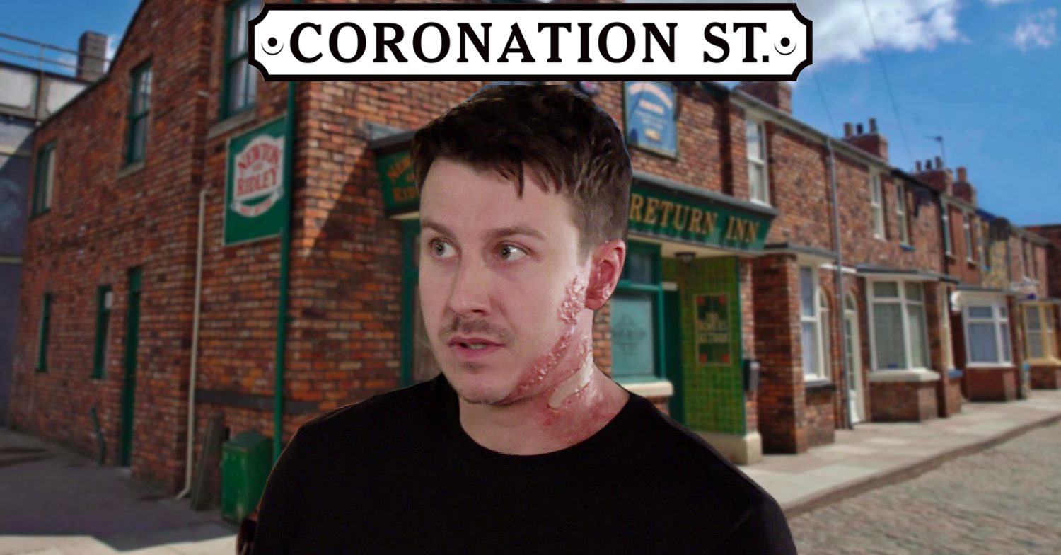 Coronation Street's Ryan, the Coronation Street logo and background of the Rovers