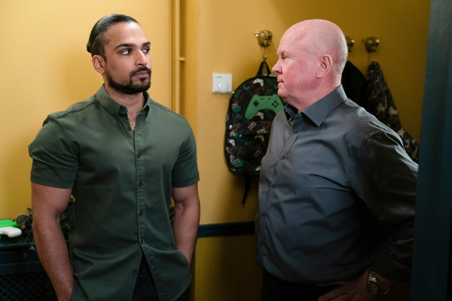Ravi and Phil in EastEnders locked in serious conversation