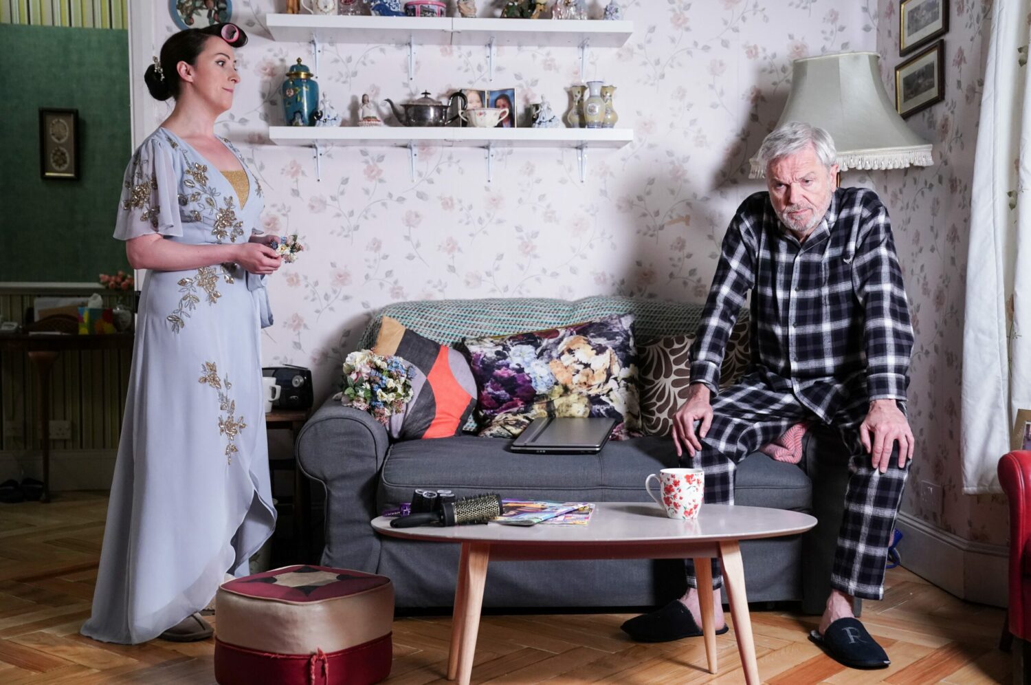 Rocky looks upset as Sonia talks to him on EastEnders