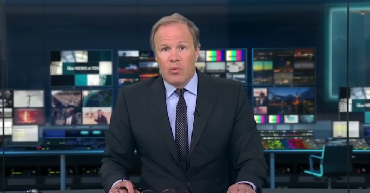 Tom Bradby speaking on ITV News
