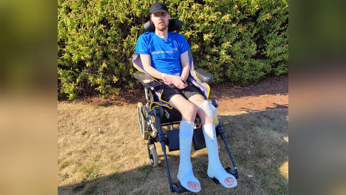 James Howard-Jones ina wheelchair