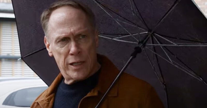 Coronation Street's Stephen is looking furious with an umbrella