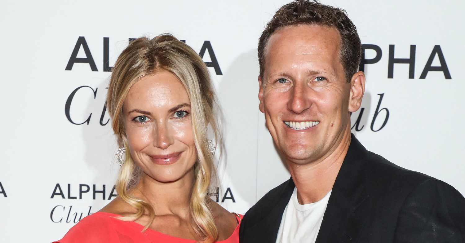 Strictly star Brendan Cole and his wife smiling 