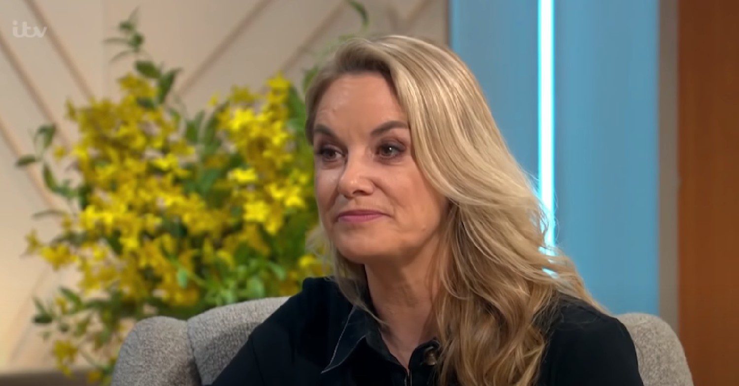 Tamzin Outhwaite speaking on Lorraine