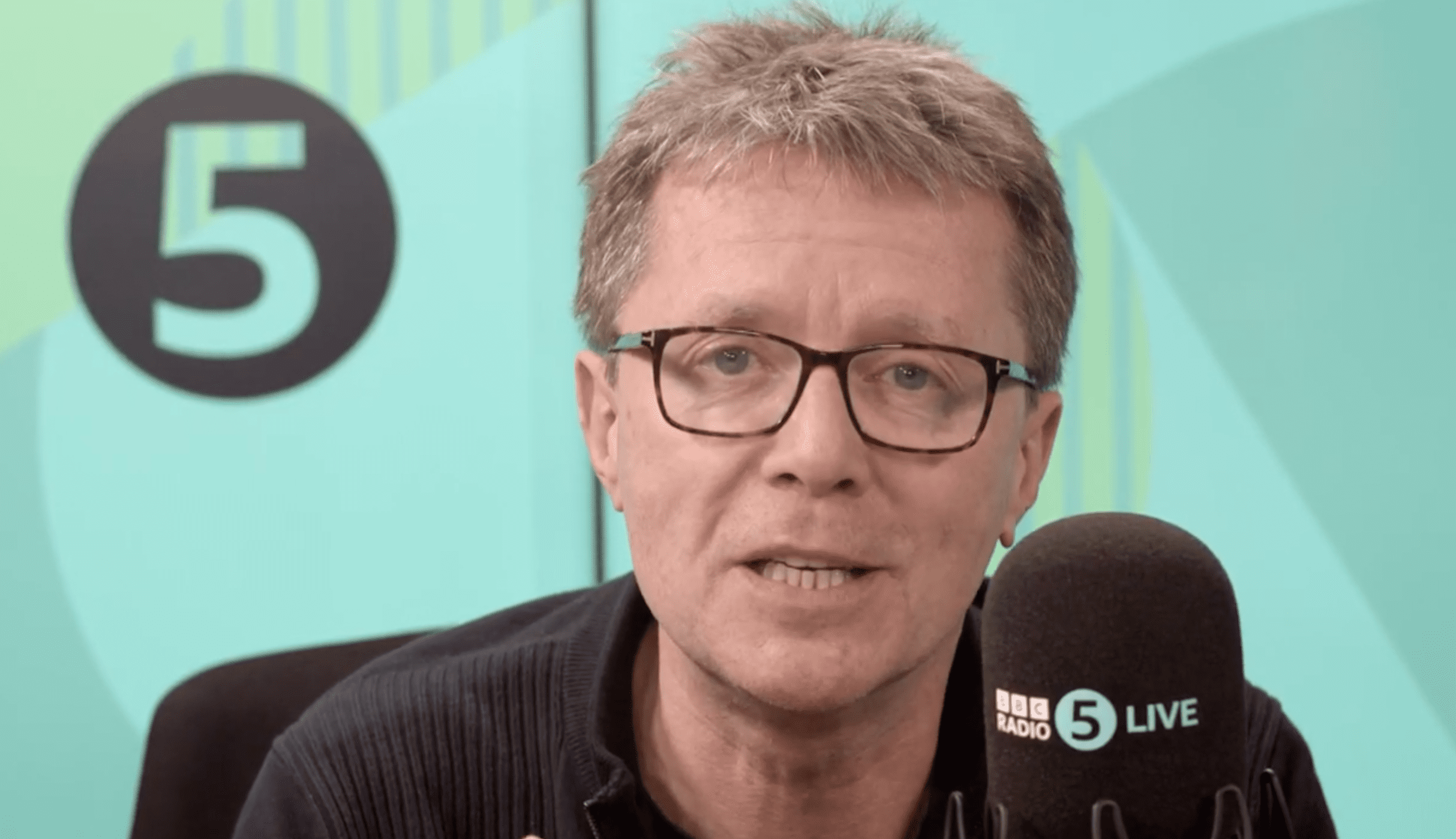 Presenter Nicky Campbell on his BBC radio show