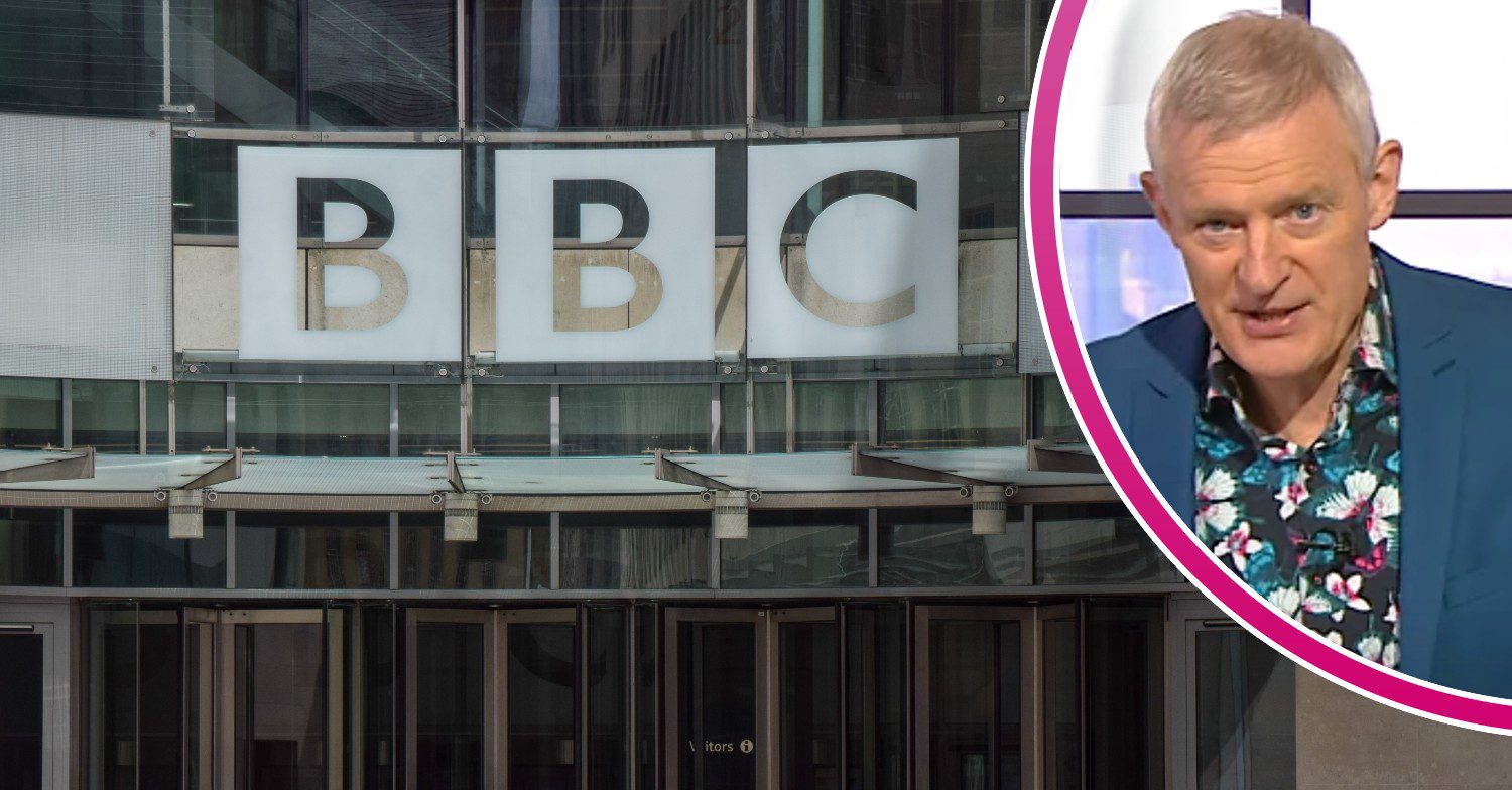 BBC logo and Jeremy Vine on show