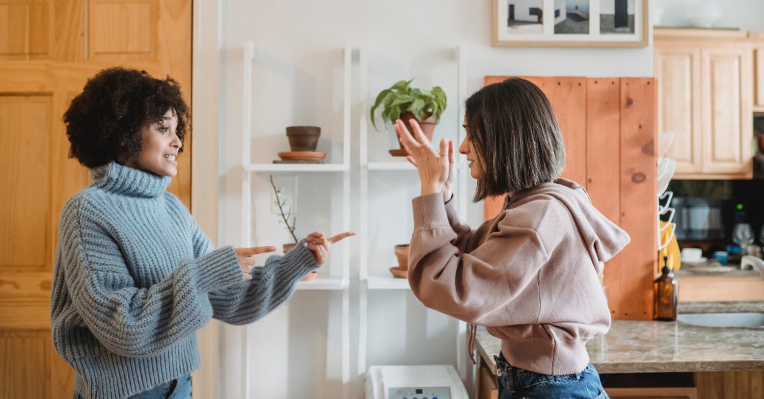 Women arguing in the kitchen