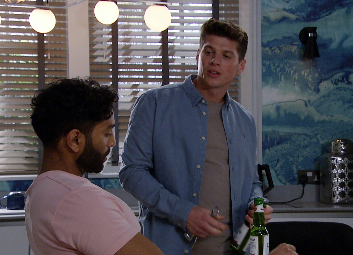 Nicky looks at Suni in Emmerdale flirtily