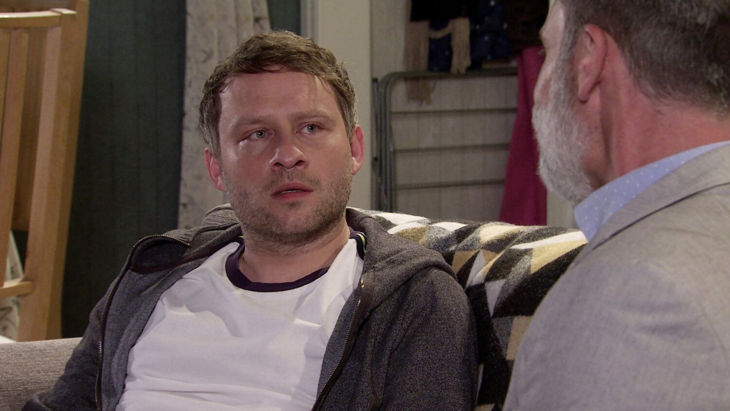 Paul looking upset on Coronation Street