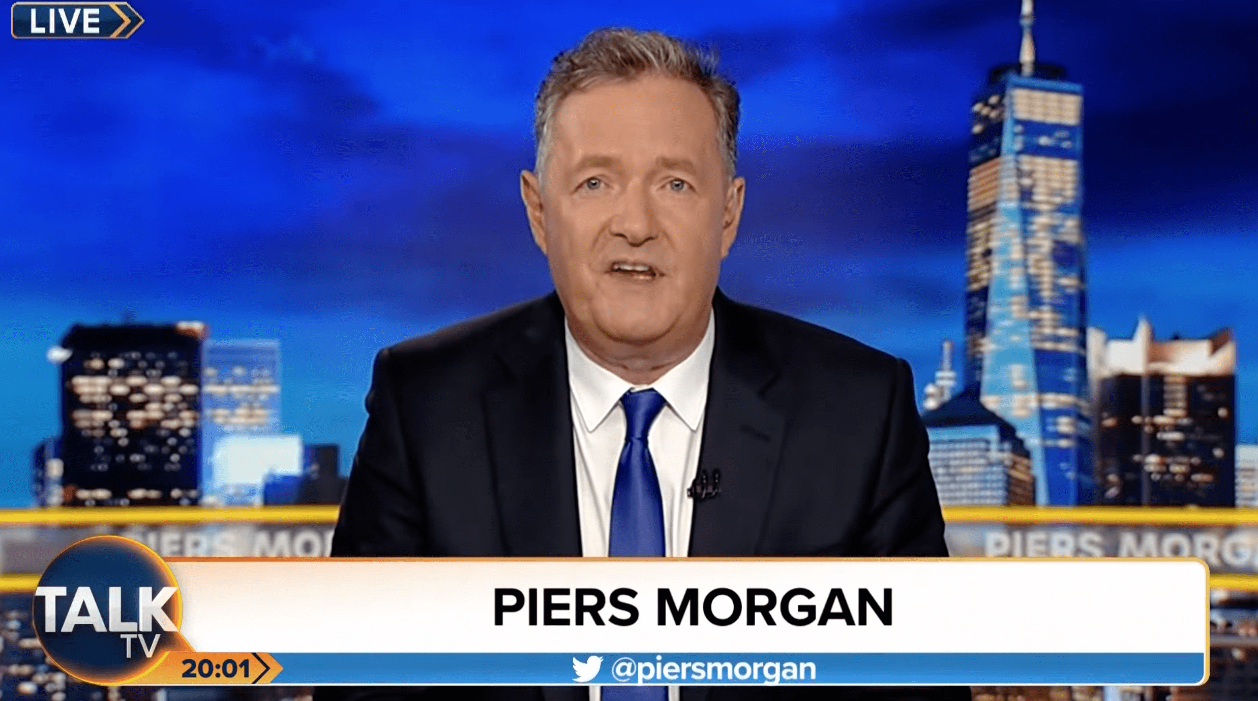 Piers Morgan presenting his talk show